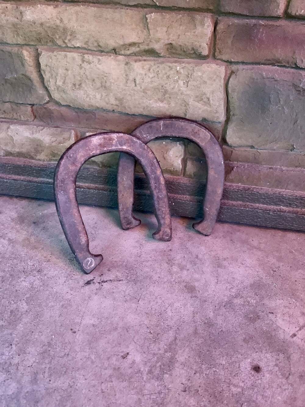 Vintage Diamond Double Ringer Pitching Horseshoes Set